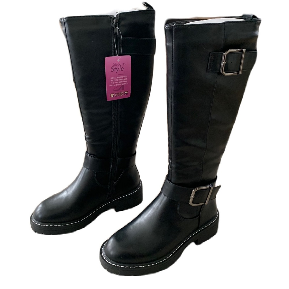 Hawkwell Knee Boots Women’s Size 5 Black Faux Leather